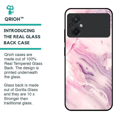 Diamond Pink Gradient Glass Case For Poco M5