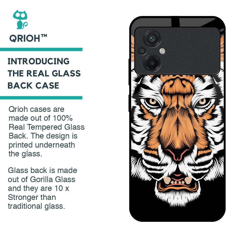 Angry Tiger Glass Case For Poco M5