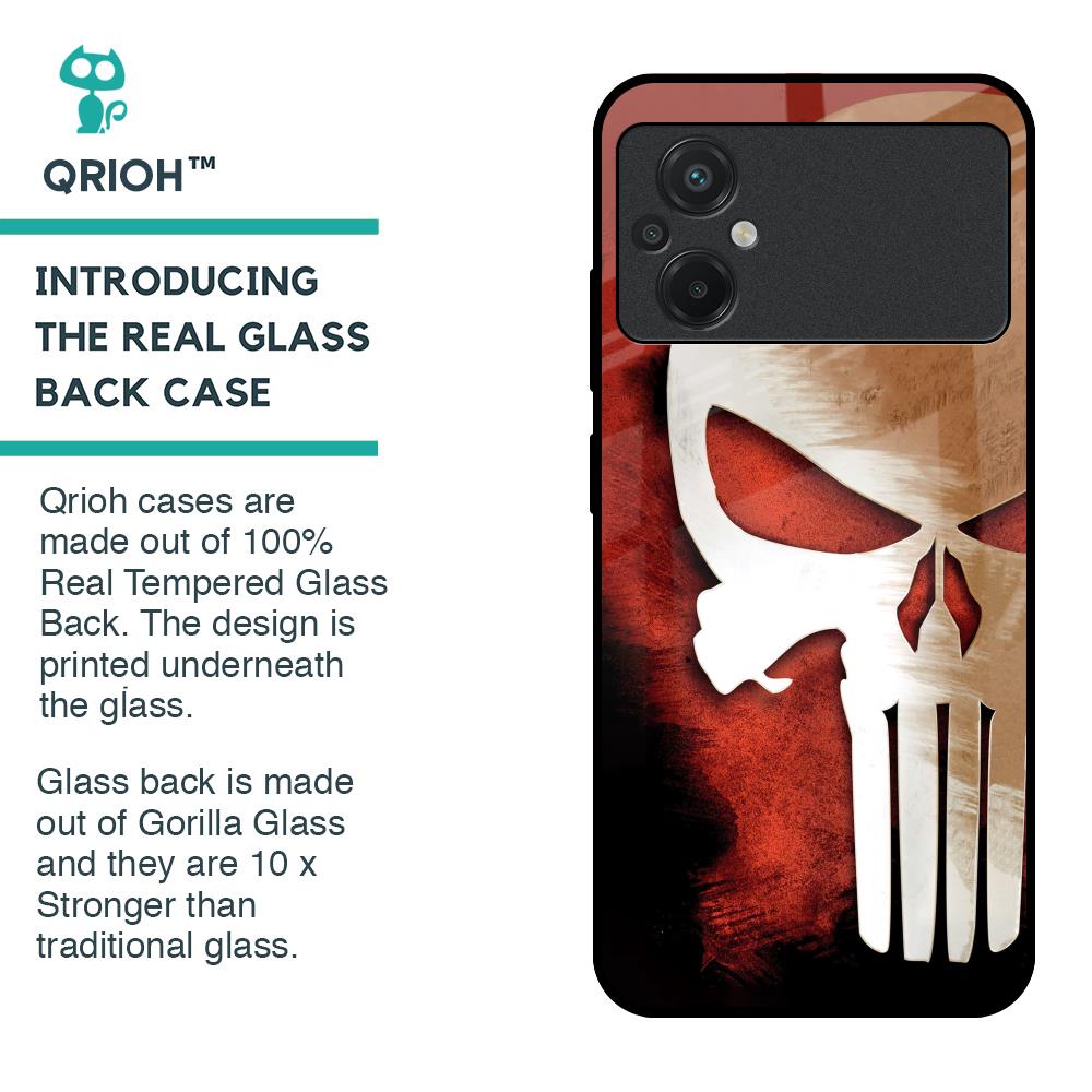 Red Skull Glass Case for Poco M5