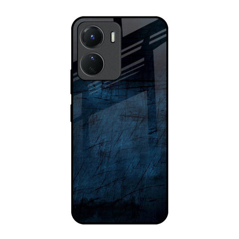 Dark Blue Grunge Vivo Y16 Glass Back Cover Online