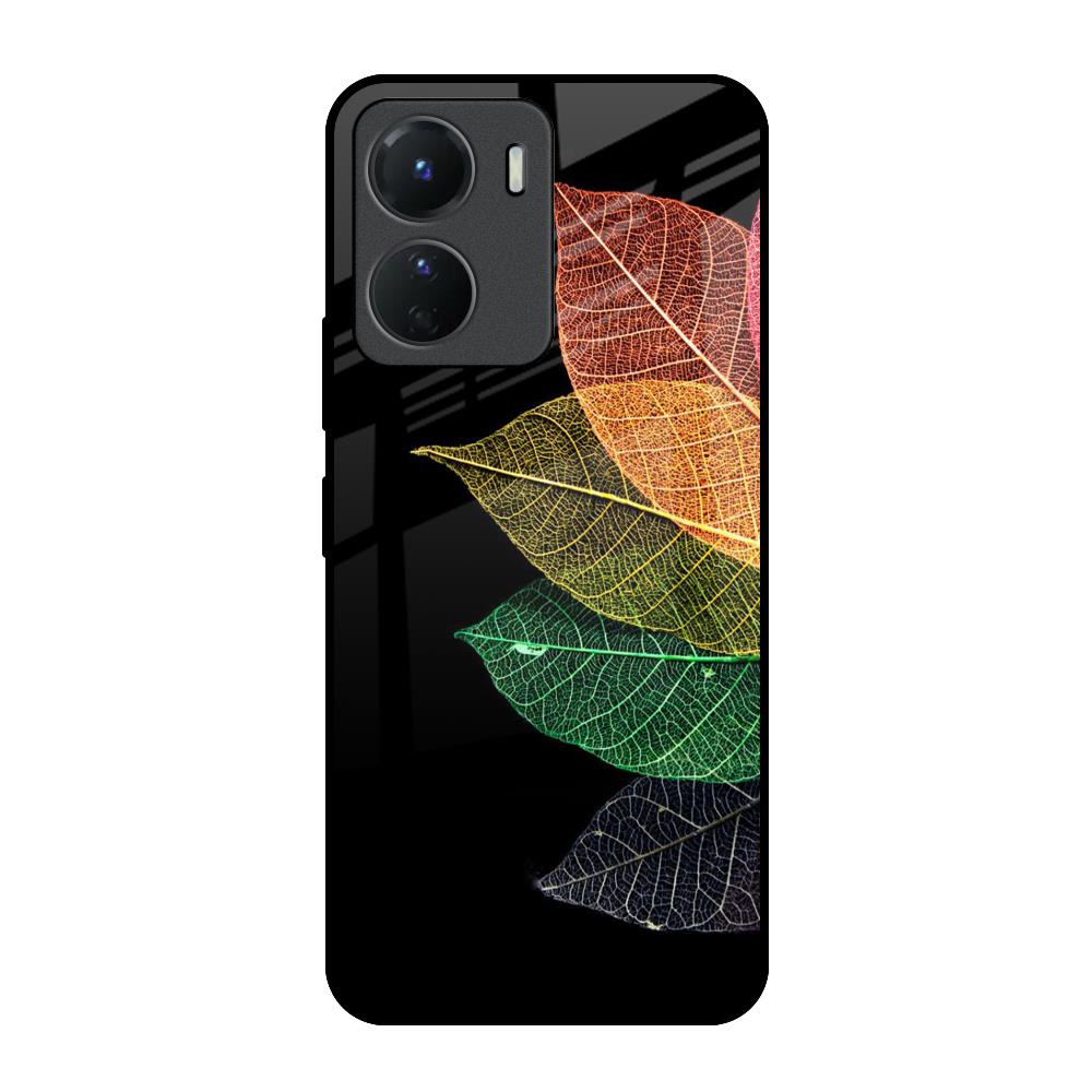 Colorful Leaves Vivo Y16 Glass Back Cover Online