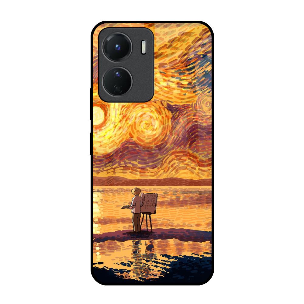 Sunset Vincent Vivo Y16 Glass Back Cover Online