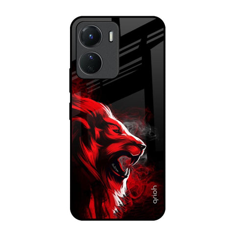 Red Angry Lion Vivo Y16 Glass Back Cover Online