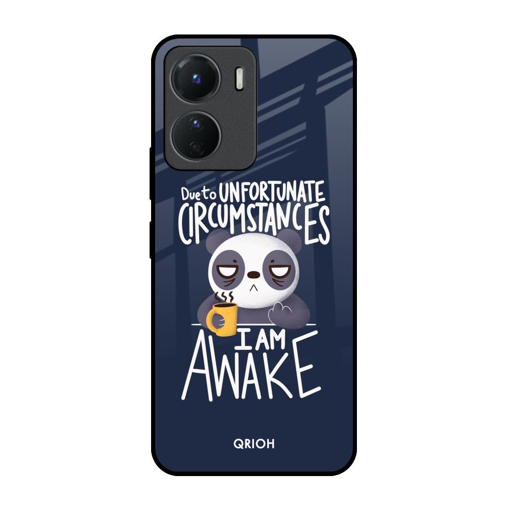 Struggling Panda Vivo Y16 Glass Back Cover Online