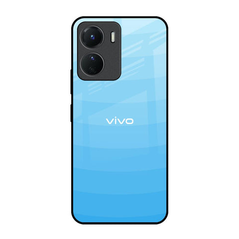 Wavy Blue Pattern Vivo Y16 Glass Back Cover Online