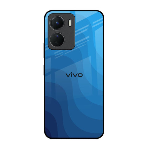 Blue Wave Abstract Vivo Y16 Glass Back Cover Online