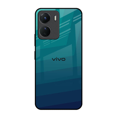 Green Triangle Pattern Vivo Y16 Glass Back Cover Online