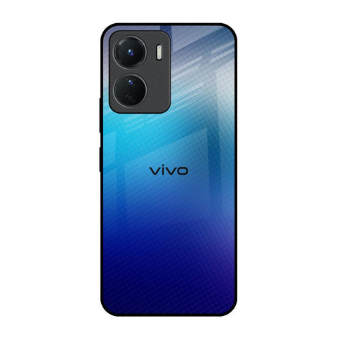 Blue Rhombus Pattern Vivo Y16 Glass Back Cover Online