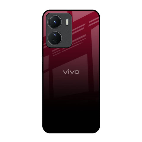 Wine Red Vivo Y16 Glass Back Cover Online