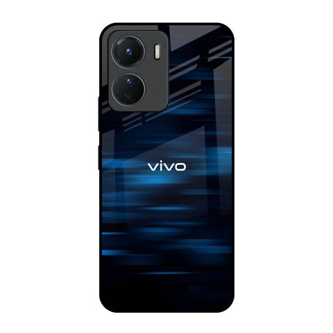 Blue Rough Abstract Vivo Y16 Glass Back Cover Online