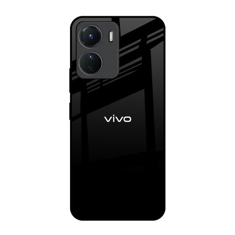 Jet Black Vivo Y16 Glass Back Cover Online