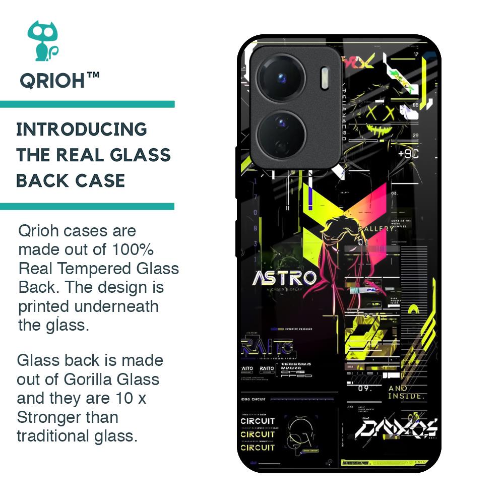 Astro Glitch Glass Case for Vivo Y16