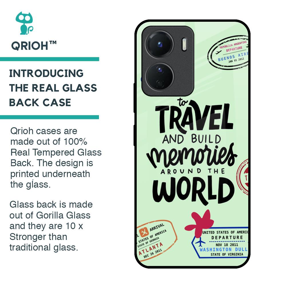 Travel Stamps Glass Case for Vivo Y16