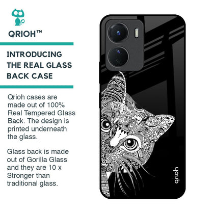 Kitten Mandala Glass Case for Vivo Y16