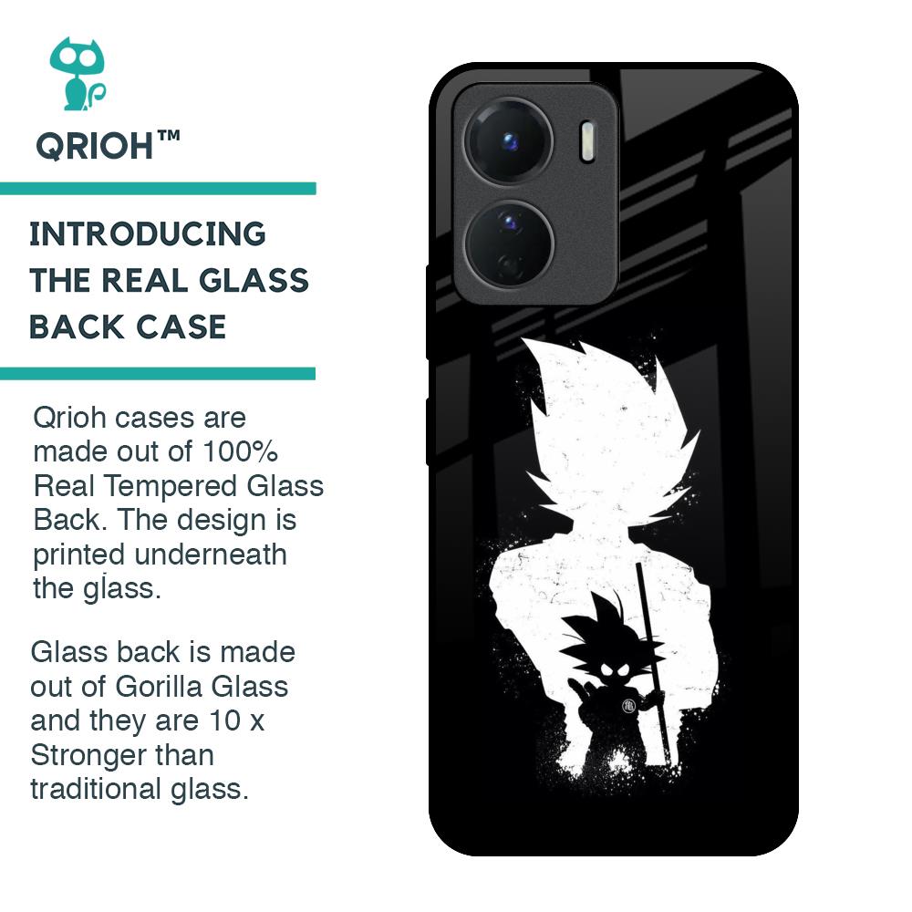 Monochrome Goku Glass Case for Vivo Y16