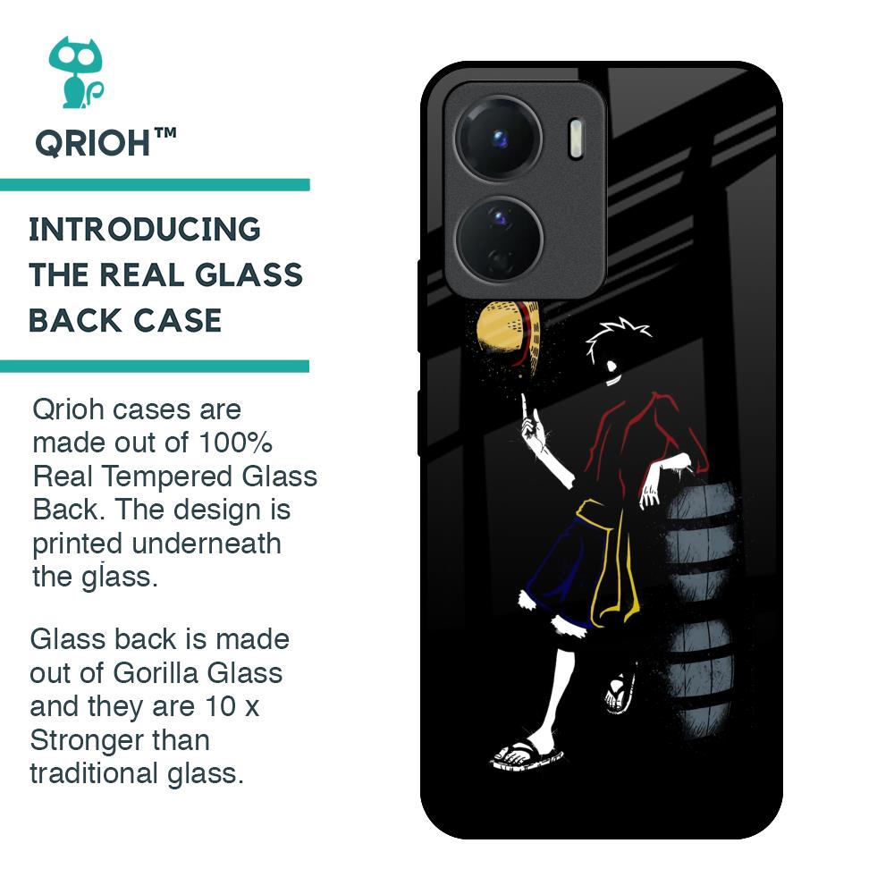 Luffy Line Art Glass Case for Vivo Y16