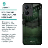 Green Leather Glass Case for Vivo Y16