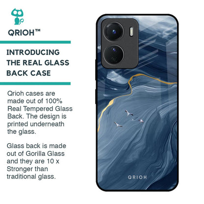 Deep Ocean Marble Glass Case for Vivo Y16