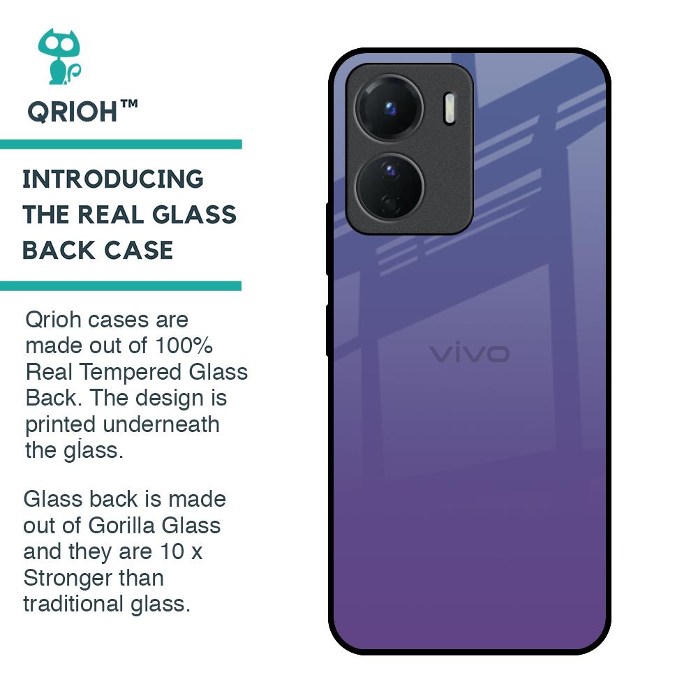Indigo Pastel Glass Case For Vivo Y16