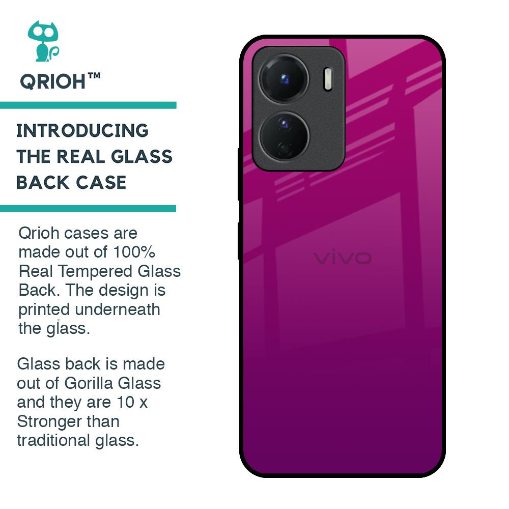 Magenta Gradient Glass Case For Vivo Y16