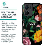 Flowers & Butterfly Glass Case for Vivo Y16