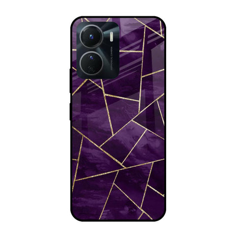 Geometric Purple Vivo Y16 Glass Cases & Covers Online