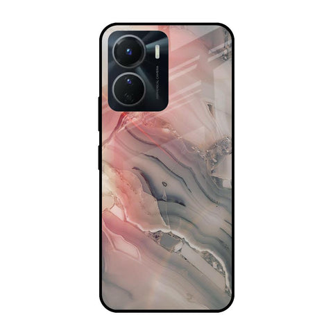 Pink And Grey Marble Vivo Y16 Glass Cases & Covers Online