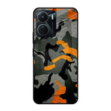 Camouflage Orange Vivo Y16 Glass Cases & Covers Online