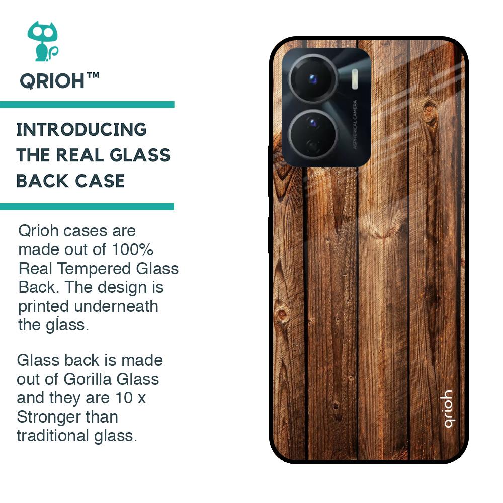 Timber Printed Glass case for Vivo Y16