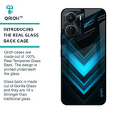 Vertical Blue Arrow Glass Case For Vivo Y16