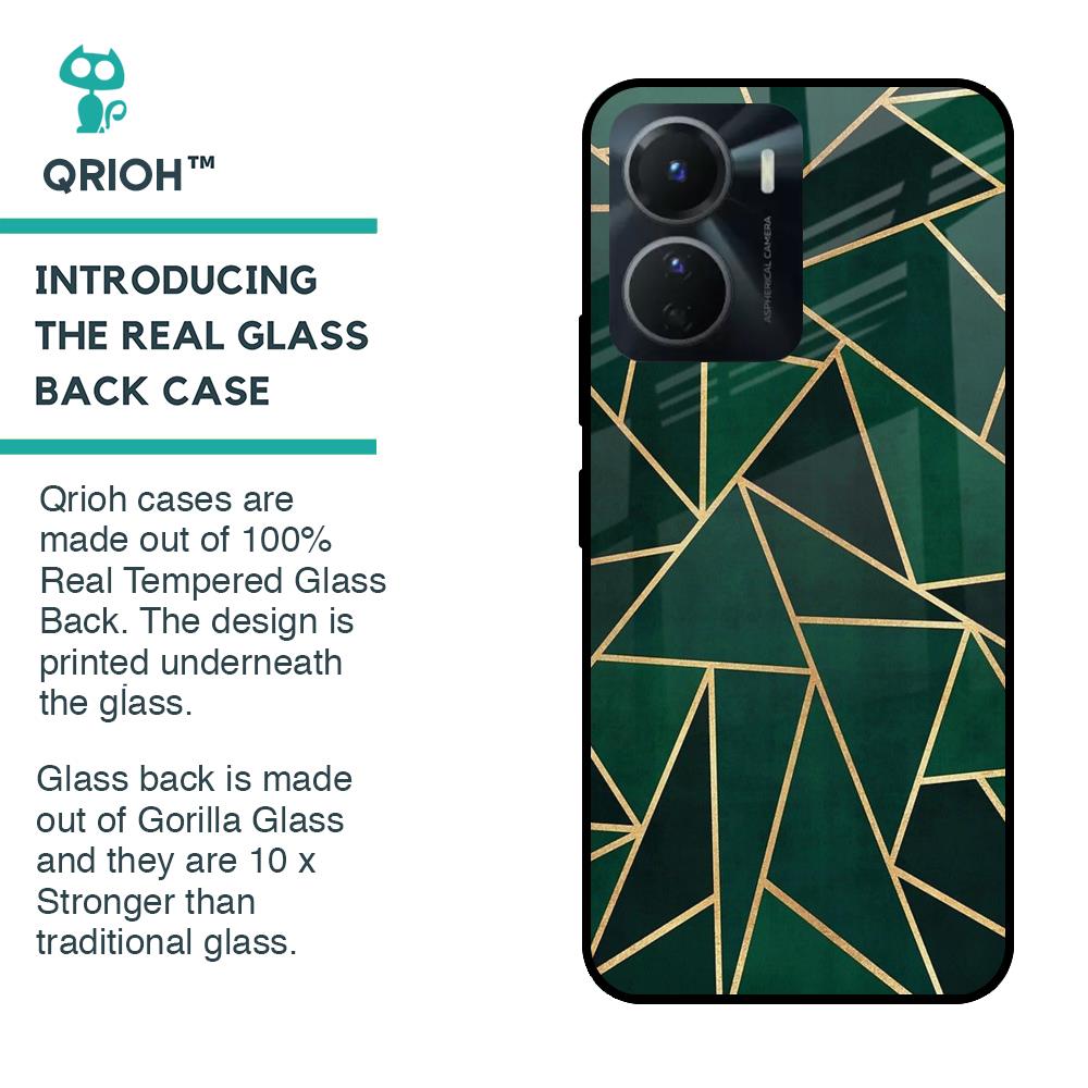 Abstract Green Glass Case For Vivo Y16