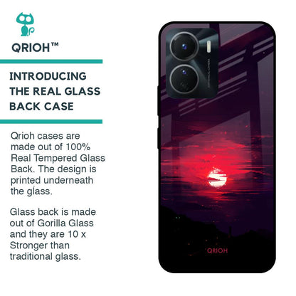 Morning Red Sky Glass Case For Vivo Y16