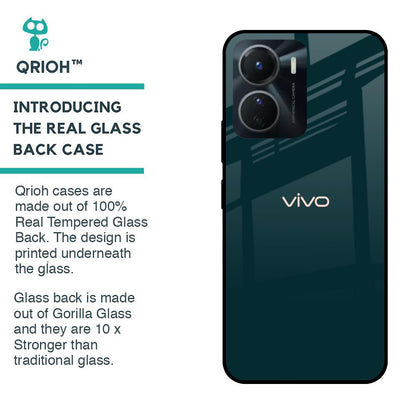 Hunter Green Glass Case For Vivo Y16