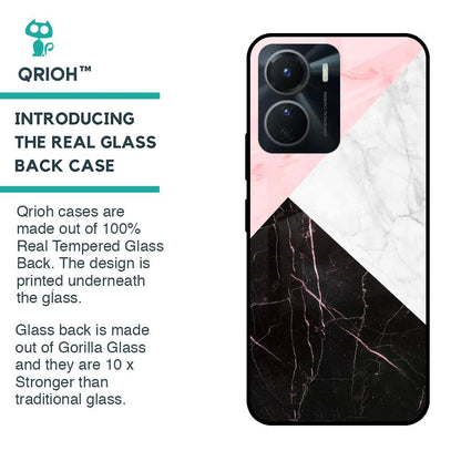Marble Collage Art Glass Case For Vivo Y16