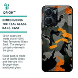 Camouflage Orange Glass Case For Vivo Y16