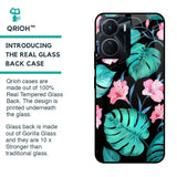 Tropical Leaves & Pink Flowers Glass case for Vivo Y16