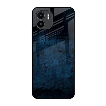 Dark Blue Grunge Redmi A1 Glass Back Cover Online