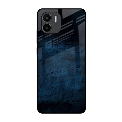 Dark Blue Grunge Redmi A1 Glass Back Cover Online