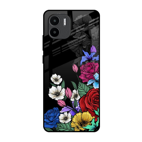 Rose Flower Bunch Art Redmi A1 Glass Back Cover Online
