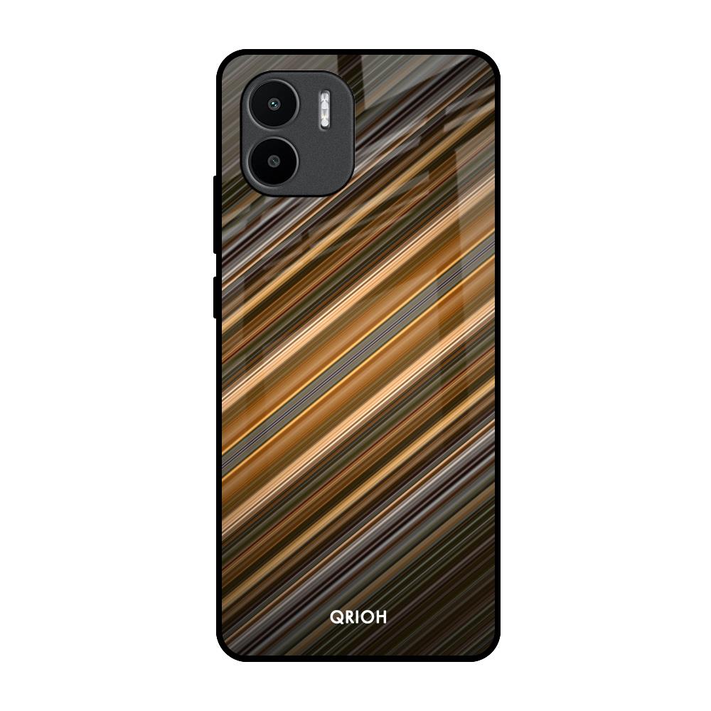 Diagonal Slash Pattern Redmi A1 Glass Back Cover Online