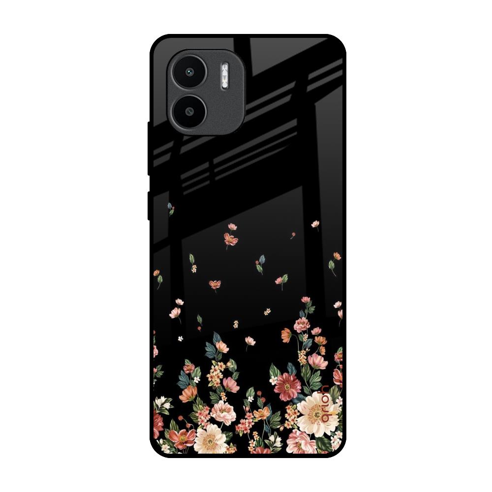 Floating Floral Print Redmi A1 Glass Back Cover Online