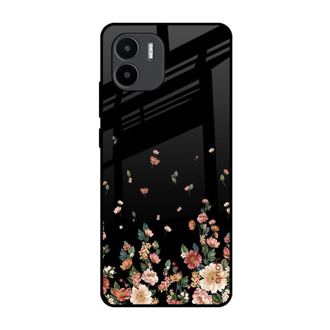 Floating Floral Print Redmi A1 Glass Back Cover Online