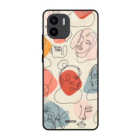 Abstract Faces Redmi A1 Glass Back Cover Online
