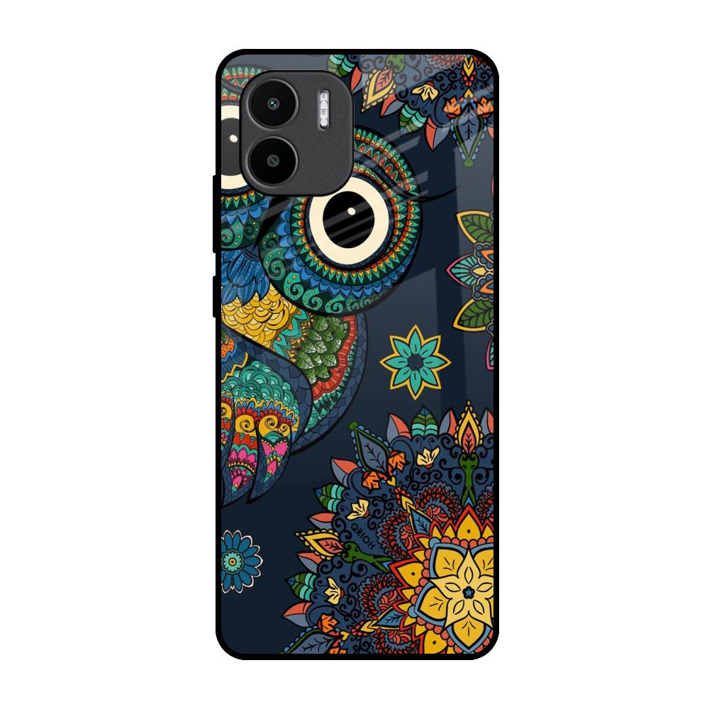 Owl Art Redmi A1 Glass Back Cover Online