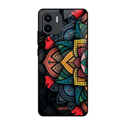 Retro Gorgeous Flower Redmi A1 Glass Back Cover Online