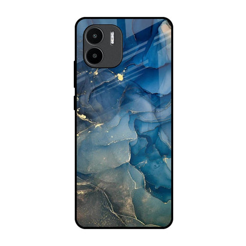 Blue Cool Marble Redmi A1 Glass Back Cover Online