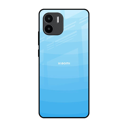 Wavy Blue Pattern Redmi A1 Glass Back Cover Online