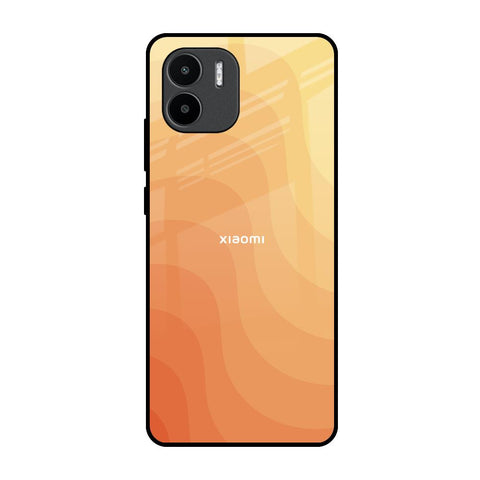 Orange Curve Pattern Redmi A1 Glass Back Cover Online