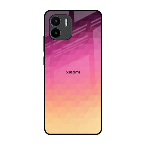 Geometric Pink Diamond Redmi A1 Glass Back Cover Online