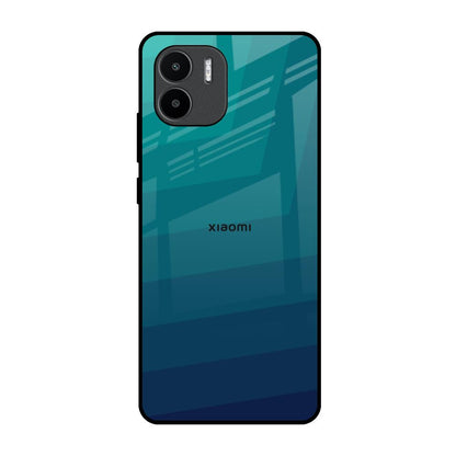Green Triangle Pattern Redmi A1 Glass Back Cover Online